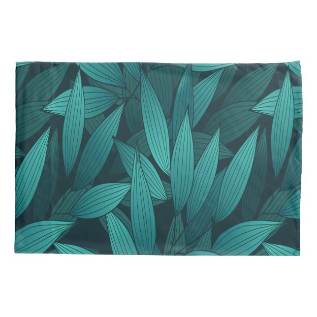 Housse D'oreillers Feuilles tropicaux rayonnants (Dos)