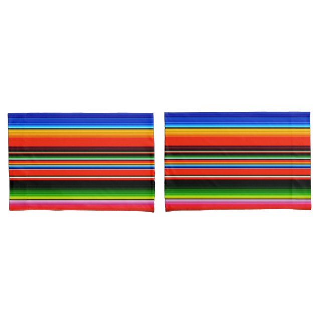 Housse D'oreillers Fiesta mexicaine Serape Blanket Sud-Ouest (devant-Set)