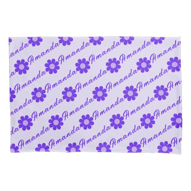 Housse D'oreillers Filles Simple Pillowcase à fleurs violettes (devant)