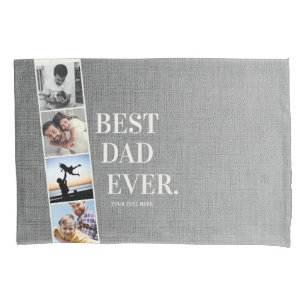 Housse D'oreillers Film moderne Meilleur Papa Jamais Photo Collage
