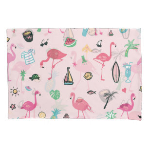 Housse D'oreillers Flamant rose été : Vibrant Motif d'oiseaux