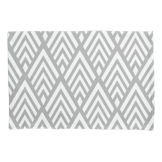 Housse D'oreillers Flèches Art déco blanc et gris modernes (devant)