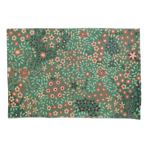 Housse D'oreillers Fleur japonaise verte Flore traditionnelle arrière
