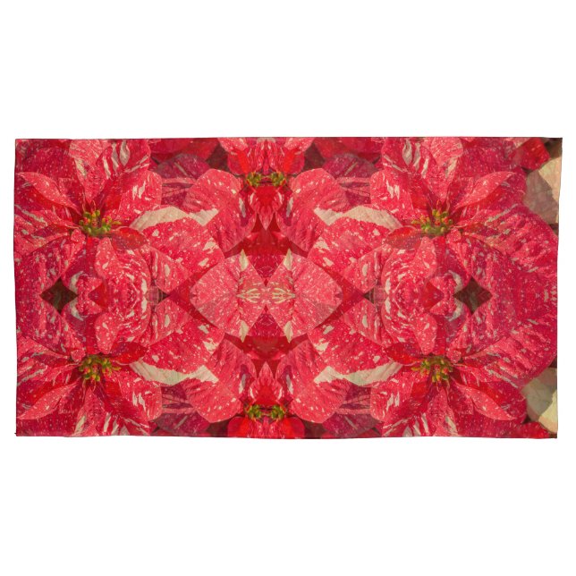 Housse D'oreillers Fleur plante rouge Poinsettia (devant-gauche)