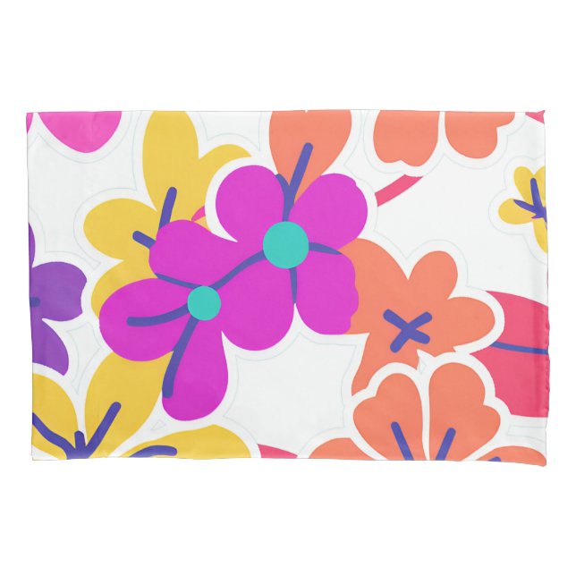 Housse D'oreillers Fleur sauvage dynamique Y2K Gras Retro Printemps D (devant)