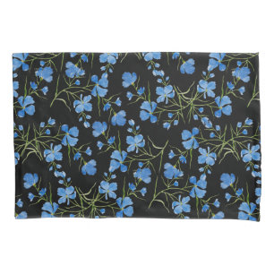 Housse D'oreillers Fleurs de Cosmos Bleu