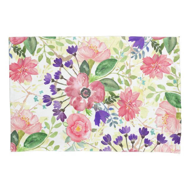 Housse D'oreillers Fleurs de jardin d'eau (devant)