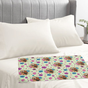 Housse D'oreillers Fleurs de Lotus Panda Rouge Henna