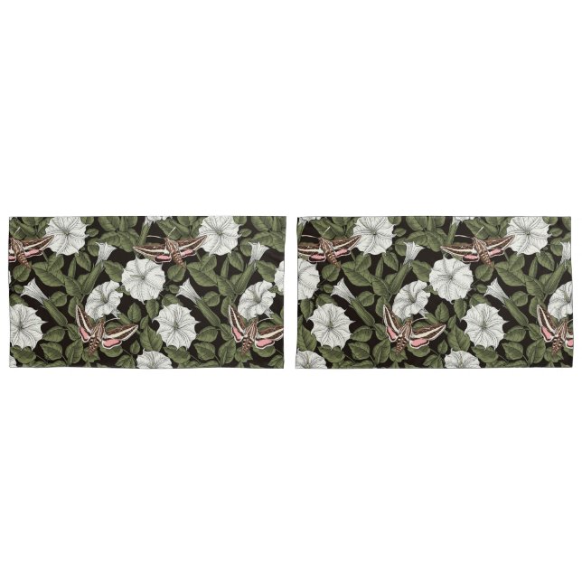 Housse D'oreillers Fleurs de lune et sphinx Mois (devant-Set)