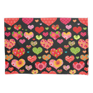 Housse D'oreillers Fleurs de printemps Rainbow Love Hearts