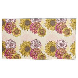 Housse D'oreillers Fleurs de soleil, Chrysanthèmes, Fleurs oeillets