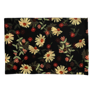 Housse D'oreillers Fleurs de soleil d'automne : Harmonie rouge-orange