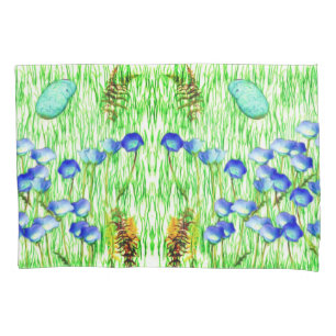 Housse D'oreillers Fleurs Ferns Grass Rocks Photo Peinture Abstraite