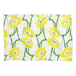 Housse D'oreillers Fleurs Jaunes : Motif sans couture illustré