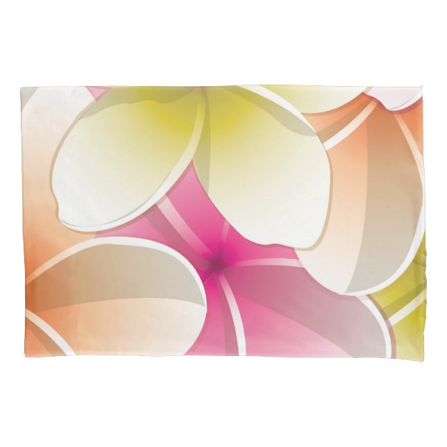 Housse D'oreillers Fleurs lumineuses de Plumeria de Frangipani/ (devant)