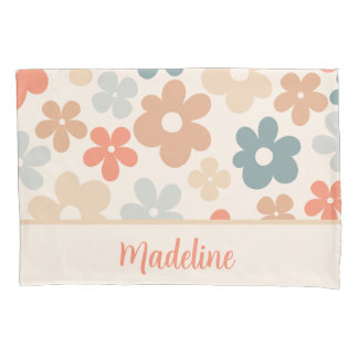 Housse D'oreillers Fleurs Moderne Cute Design Personnalisé Nom Cadeau