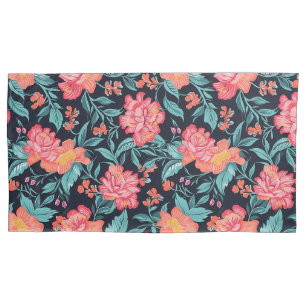 Housse D'oreillers Fleurs roses et coraux