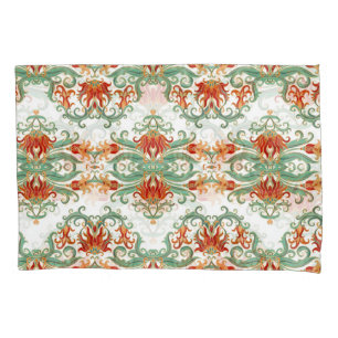 Housse D'oreillers Fleurs rouges style chinois