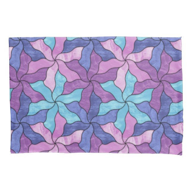 Housse D'oreillers Fleurs Tessellées De Verre Tiré (devant)