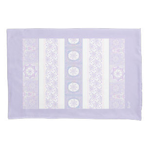 Housse D'oreillers flocon de neige violet clair et coeur étincelant