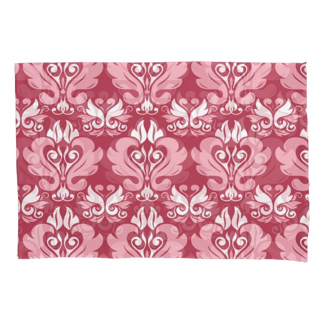 Housse D'oreillers Flore rouge : Beige pâle sans joint (devant)