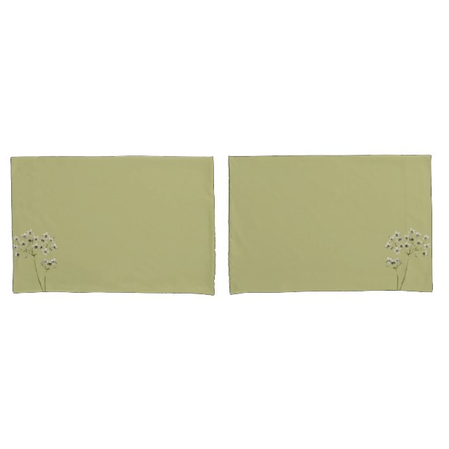 Housse D'oreillers Flower paradis vert paire coques (devant-Set)