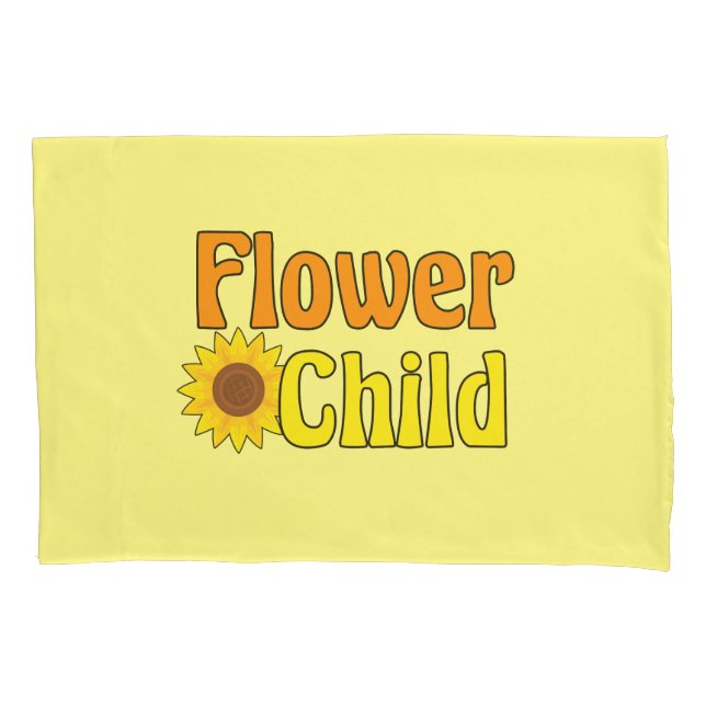 Housse D'oreillers Flower Yellow Hippie Girl (devant)
