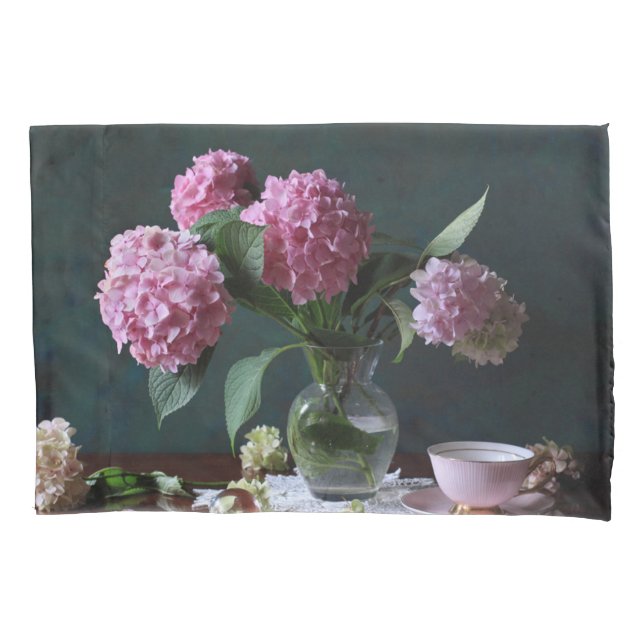 Housse D'oreillers Flowers | Hydrangeas in Vase (devant)
