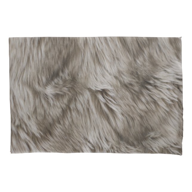 Housse D'oreillers Fourrure Faux Imprimée Beige Tan Mink Cheveux d'an (devant)