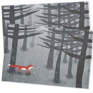 Housse D'oreillers Fox et Forest Grey