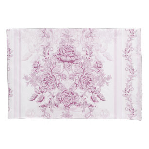 Housse D'oreillers français chic, rose, toile, floral, motif, victor