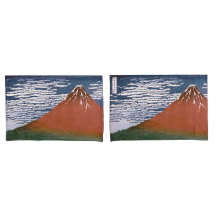Housse D'oreillers Fuji rouge, Aka Fujiyama Volcan Katsushika Hokusai