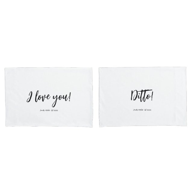Housse D'oreillers Fun Personalized Typography Couples Pillow case (devant-Set)