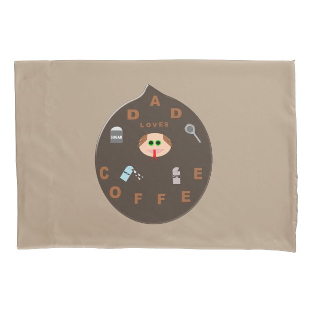 Housse D'oreillers Funny Papa Monster Aime Le Coffee Pillowcase (devant)
