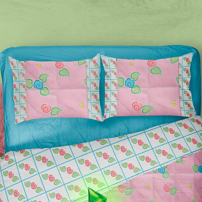 Housse D'oreillers Gamer Sims 2 Pastel Rose Floral Cartoon (Créateur téléchargé)