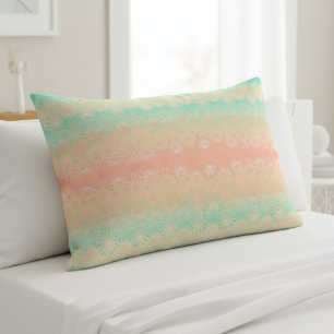Housse D'oreillers Géométrique verte, pêche, melon et corail