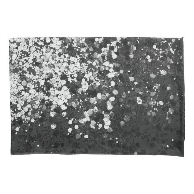 Housse D'oreillers Glam noir gris argenté #1 (devant)