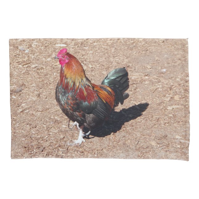 Housse D'oreillers Gold Cockerel Rooster pillow case (devant)