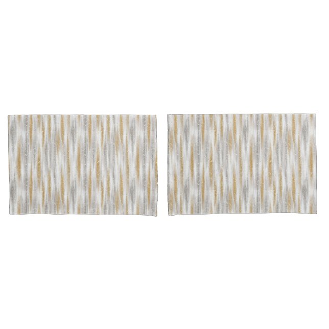 Housse D'oreillers Gold Silver Chic Glam Glitzy Black Stripes (devant-Set)