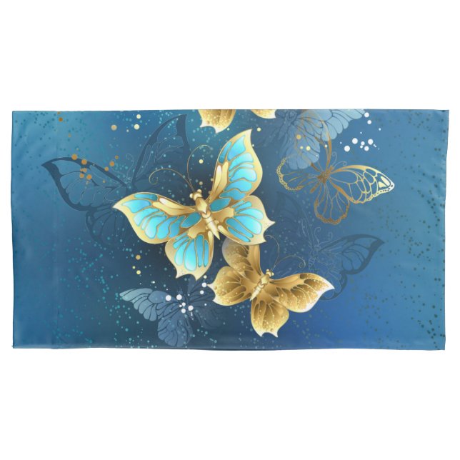 Housse D'oreillers Golden butterflies (devant)