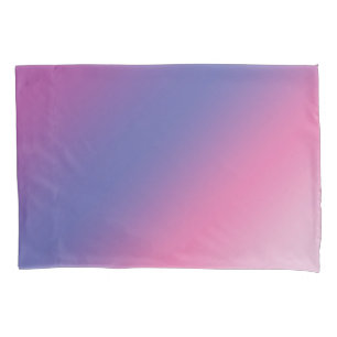 Housse D'oreillers gradient bleu pourpre rose élégant d'ombre color