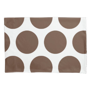 Housse D'oreillers Grand motif de pois : Brun foncé