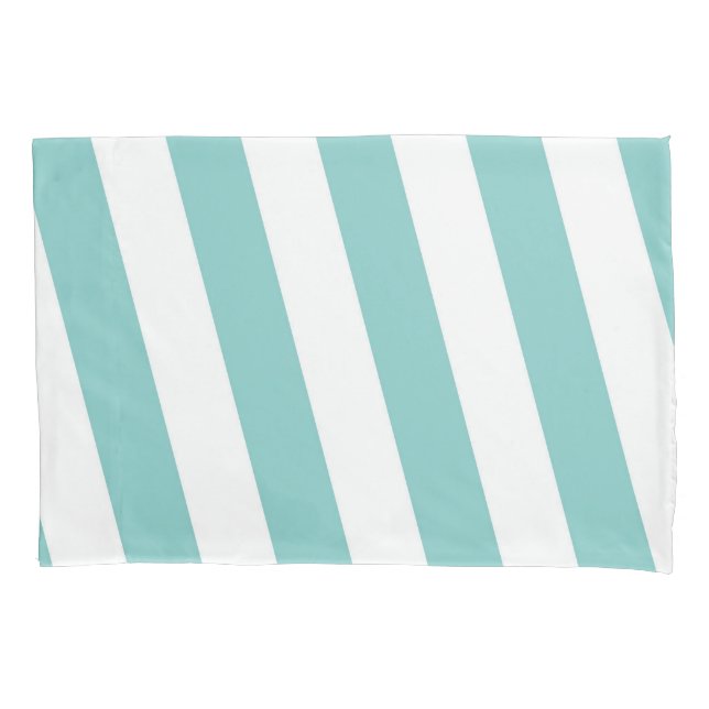 Housse D'oreillers Grandes turquoises et blanches (devant)