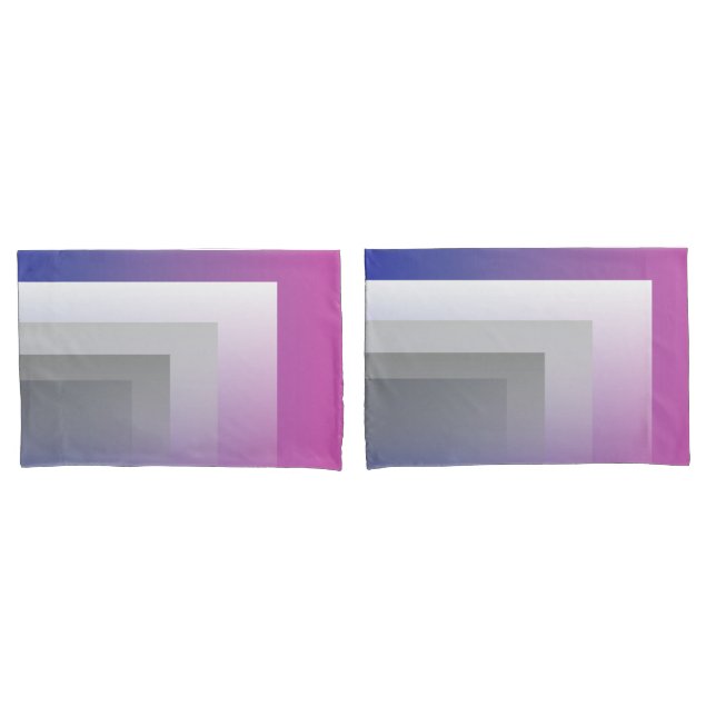 Housse D'oreillers gris bleu Fuchsia (devant-Set)