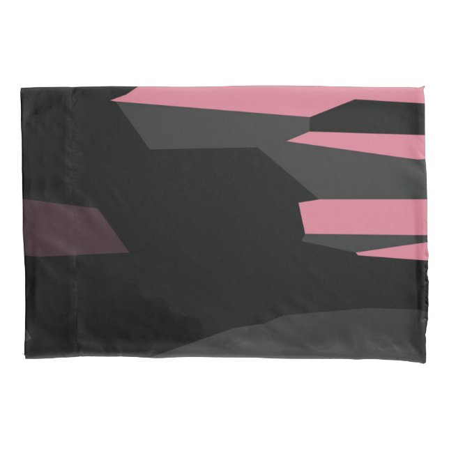 Housse D'oreillers gris rose et noir abstrait (devant)