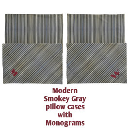 Housse D'oreillers Gris Smokey Monochromatique rayures Monochromatiqu