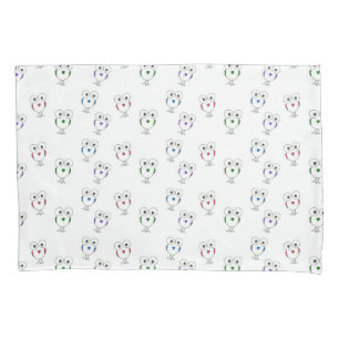 Housse D'oreillers Gros yeux motif blanc