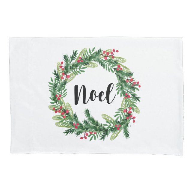 Housse D'oreillers Guirlande d'aquarelle de Noël (devant)
