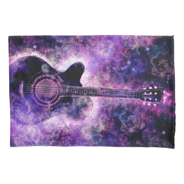 Housse D'oreillers Guitare Musique violet Coussin Coque (devant)