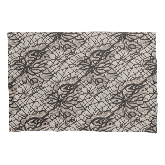 Housse D'oreillers Halloween Black Lace Spider Web sans couture (devant)